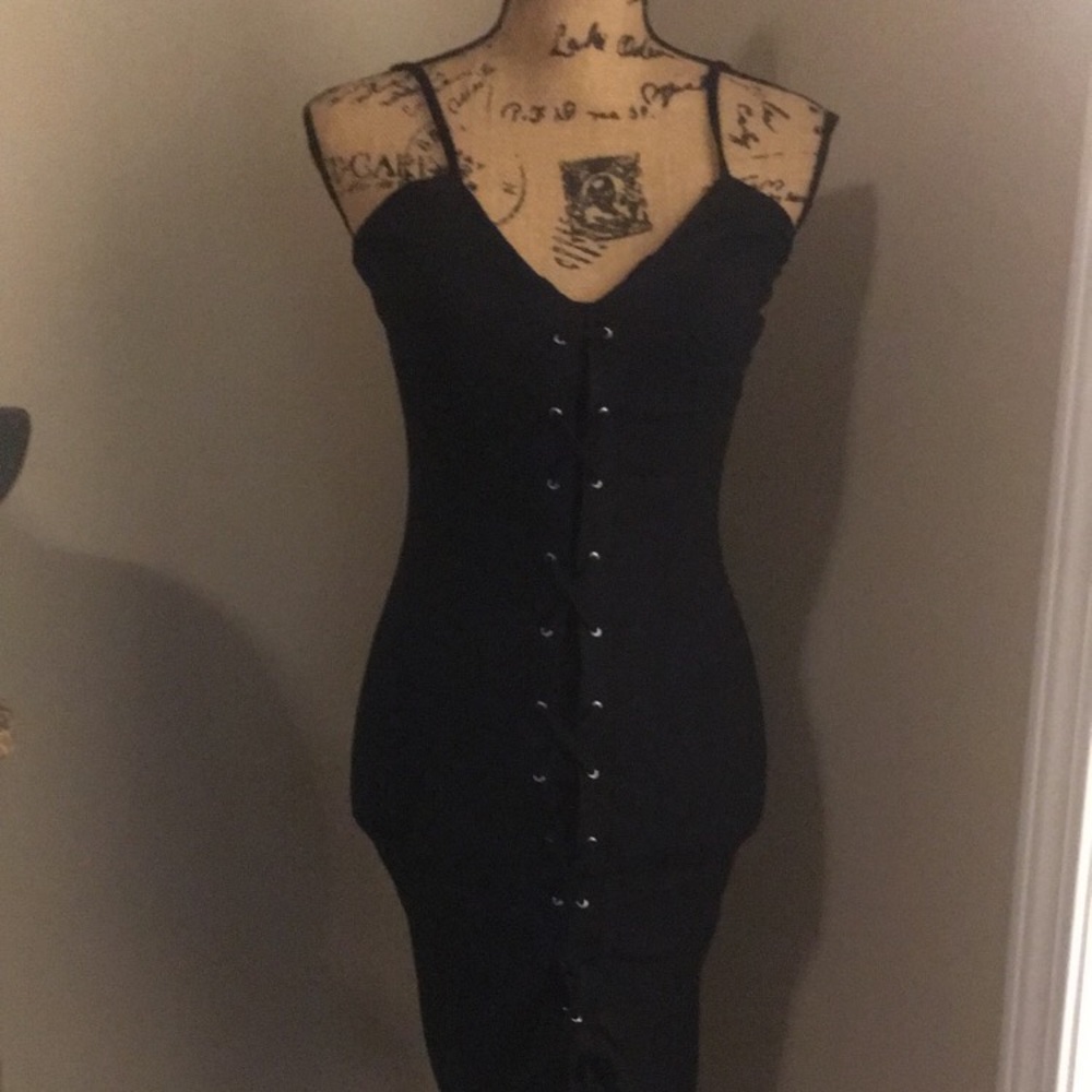 ASOS tie front sexy black dress US 0
